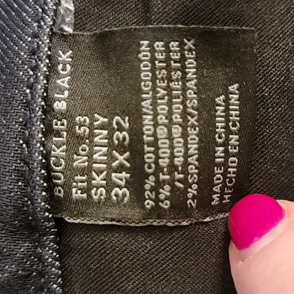 Buckle Black Skinny Jeans Size 34x32 - Picture 12 of 12